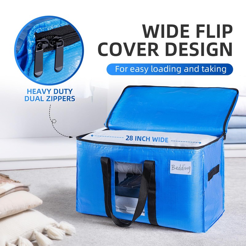 TAILI Extra Large Moving Bags, 6 Pack Blue Heavy Duty
