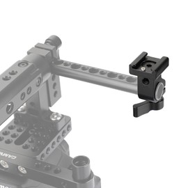 CAMVATE 15 mm side single rod clamp with cold shoe adapter for camera accessories (black)