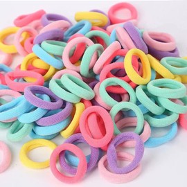 Donas para Cabello - Lazos de Pelo para Niñas, Cintas de Pelo para Coletas de Cabello Grueso y Rizado Ligas para Peinar Corbatas Goma Elásticas Bandas Diadema Algodón sin Costuras 100PCS 3CM Diámetro(Multicolor)