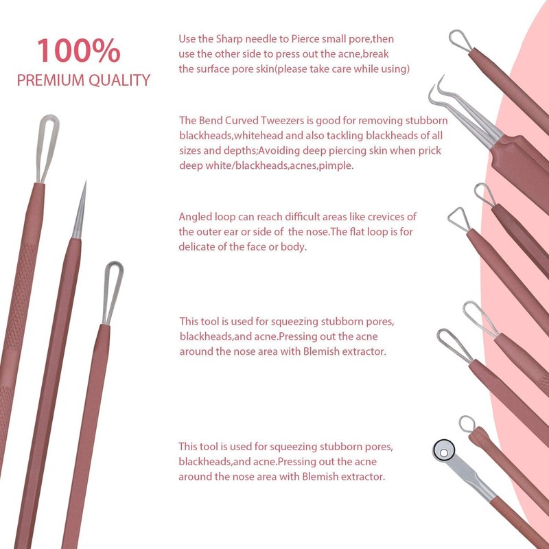 JPNK Blackhead Remover Tool Comedones Extractor Acne Removal Kit for