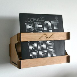 Rewind Designs Vinyl Record storage wall mounted box/crate for up to 30 7 inch records (Oak)