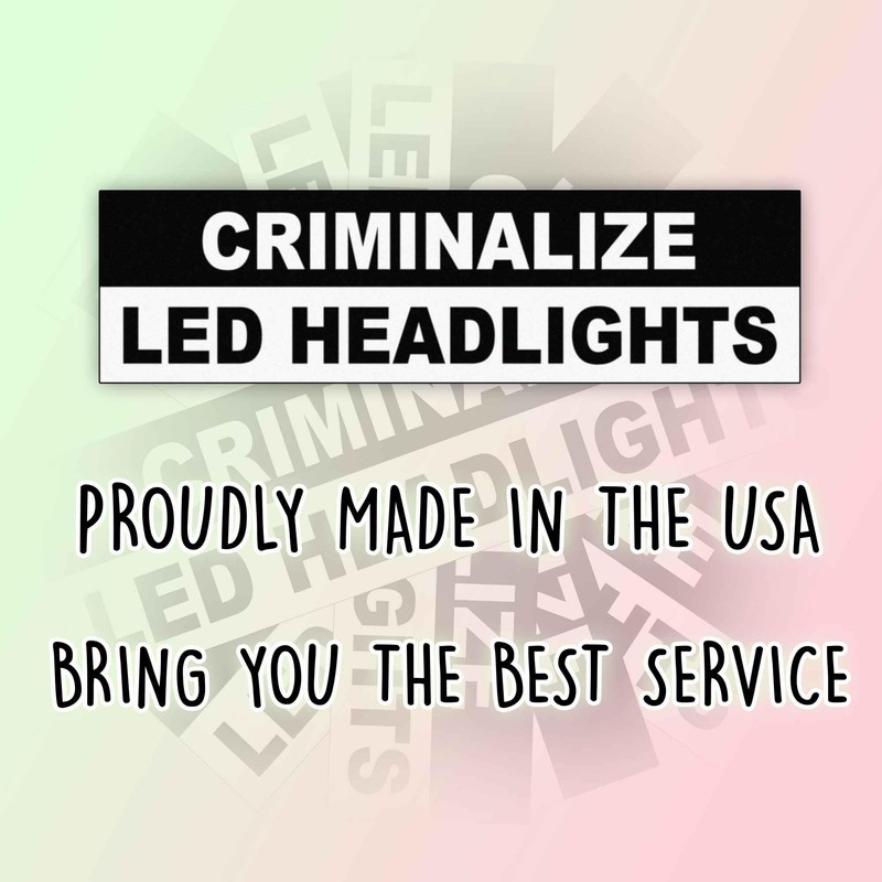 Criminalize - calcomanía de vinilo para faros LED en blanco