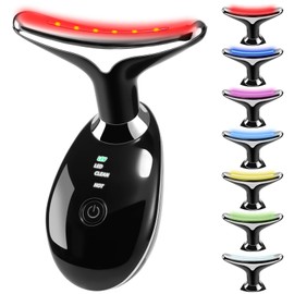 VGY 7 Colors Face Massager Tool for Skin Care, Multi-Function Electric Facial Massager Tool for Wrinkles, Double Chin (Black)