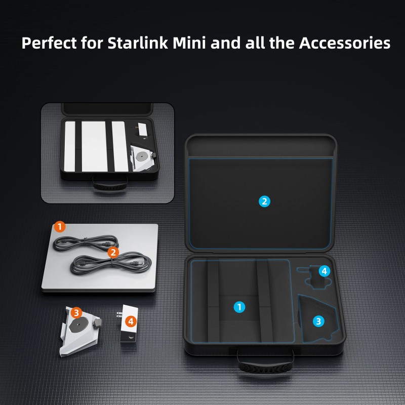 Starlink Mini Lightweight Protective Case Durable Waterproof Carrying Bag Shockproof