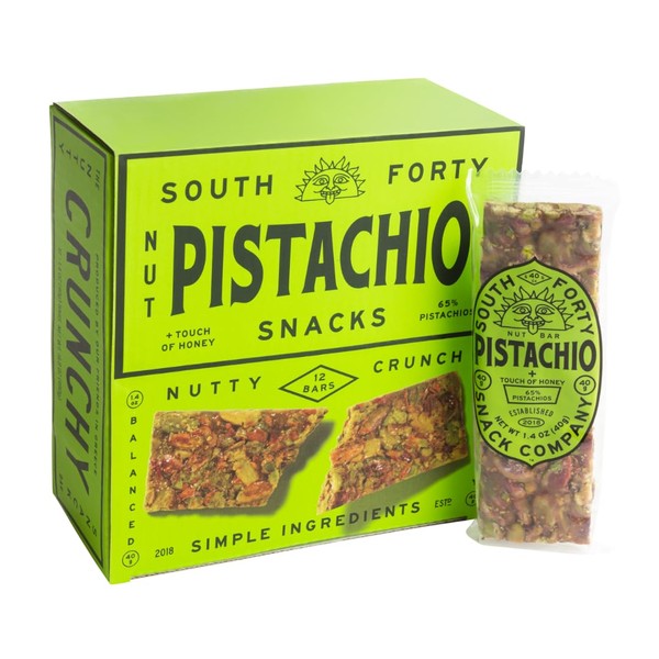 South 40 Snacks Crunchy Pistachio Bar, Just 4 Ingredients, Touch