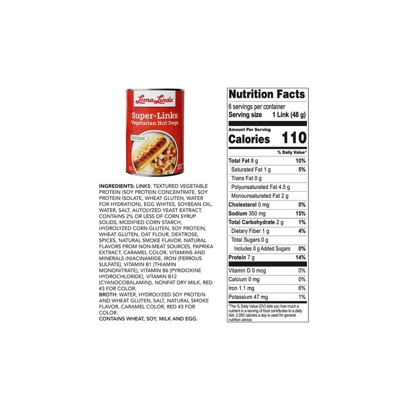 Loma Linda - Plant-Based Meats (Super Links (15 oz.), 6