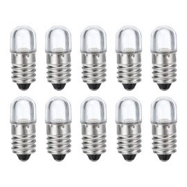 MECCANIXITY 12V/0.04A E10 Mini LED Light Bulbs, 10Pcs Miniature Screw Bulbs Flashlight Bulbs for Scientific Experiment Lighting DIY Accessories, Cold White Light