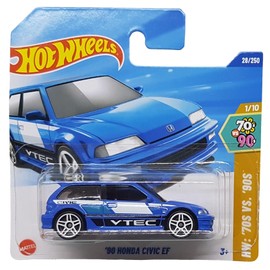 Hot Wheels - ´90 Honda Civic EF - HW: ´70s VS. ´90s 1/10 - HYW81 - Short Card - VTEC - Blue - Mattel 2025-1:64
