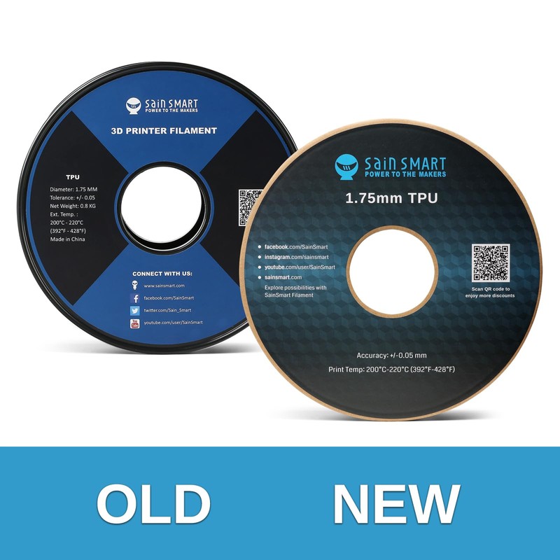 SainSmart - 101-90-166 Gray Flexible TPU 3D Printing Filament, 1.75