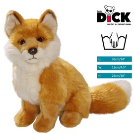Carl Dick Fox sitting 11 inches, 28cm, Plush Toy, Soft Toy 2957002