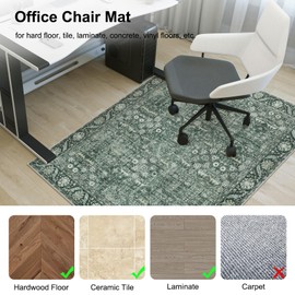 Anidaroel 36"x48" Home Office Chair Mat, Desk Chair Mat for Hard Floors, Anti-Slip Desk Floor Mat for Office Chair, Computer Gaming Chair Mat, Low Pile Carpet Protector Rug