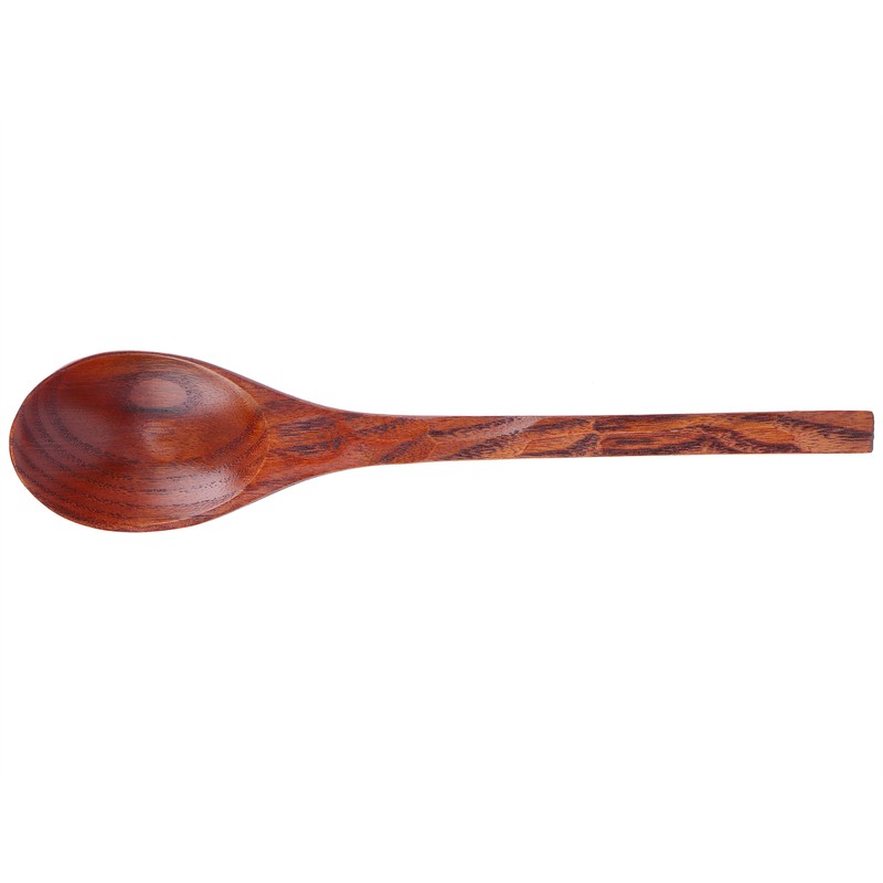 5PCS Japanese Style Wood Spoon Long Handle Soup Spoons Household