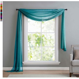 560 Pelmet Transparent Voile Freehand Decoration, 600 x 140 cm
