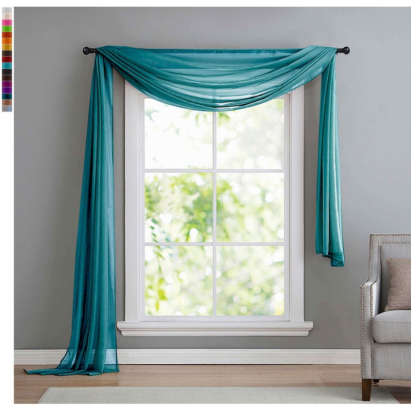 560 Pelmet Transparent Voile Freehand Decoration, 600 x 140 cm