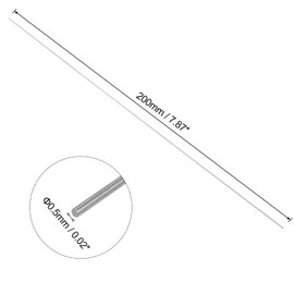 sourcing map 10pcs Round Steel Metal Rods, 0.5mm x 200mm High Speed Steel (HSS) Lathe Bar Stock Tool, for Shaft Gear Drill Lathes Boring Machine Turning Miniature DIY Craft
