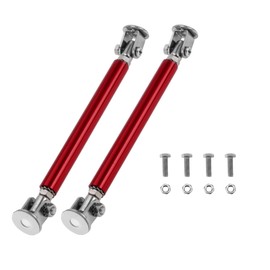 Partuto 2pcs 10cm/3.94in Car Splitter Support Rods Adjustable Front Rear Bumper Lip Splitter Strut Rod Tie Support Bars Aluminum Alloy Red No Drilling Holes