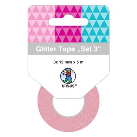 Ursus 58830003 Tape Set 3 Rolls, 15 mm x 5 m, lavender/purple/turquoise