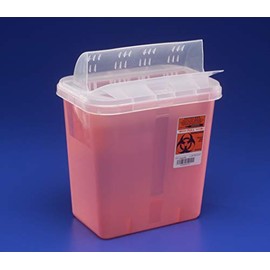 Sharps Container, SharpSafety 12-3/4 H X 7-1/4 D X 10-1/2 W Inch 2 Gallon Red Horizontal Entry Lid, 89651 - Case of 20