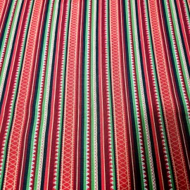VIP Holiday Dazzle BTY VIP Christmas Red Green Metallic Stripe