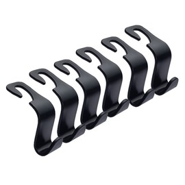 SHULLIN 6 Stück Rücksitz Kopfstütze Haken Auto Lagerung Haken Autositz Kopfstützen Haken Autositz Zurück Haken Tragbare Veranstalter Inhaber Haken für Mantel Geldbörse Handtasche(schwarz)