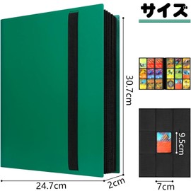 Card Files, Card Binders, 4 Pockets, Holds 160 Cards, Side Load, Trading Card Holder, Binder Holder, Seal Files, Trading Cards, Photo Albums, Files, Book (Green-9 Pockets)