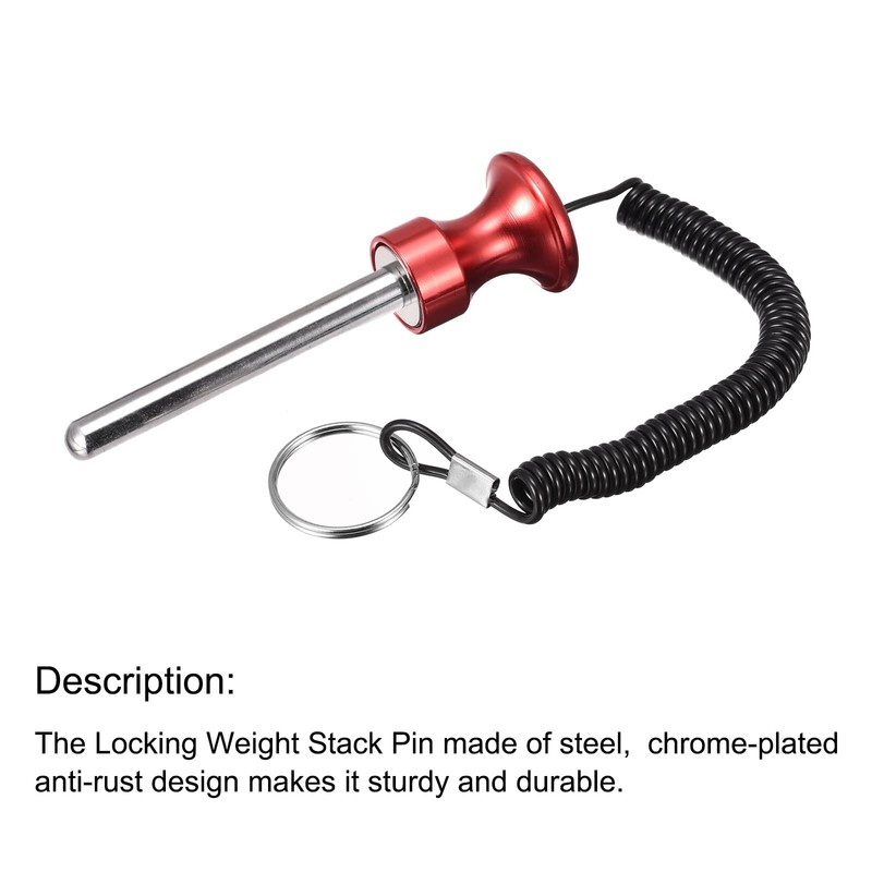 sourcing map 8mm x 80mm Weight Stack Pin with Pull