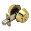 Design House 782771 Double Cylinder 2-Way Adjustable Deadbolt, Polished Brass