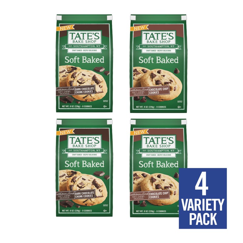 Tate's Bake Shop Soft Baked Cookies Variety Pack, Dark Chocolate