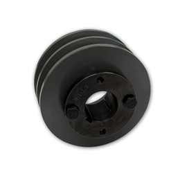 Double Groove 4.25" Cast Iron Electric Motor" H" Pulley/Sheave, Bushing Included, for 5/8" Top Width B/5L/BK/5LK Section V Belt, 2 Groove Pulley (1-1/8" Shaft / 1.125" Bore, 2BK45H)