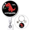 YAZMEEN Funny T-Rex Retractable Badge Reel and Keychain Set I'm