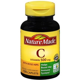 Nature Made Vitamin C 500 mg Tablets With Rose Hips 130 Tablets (Pack of 2)