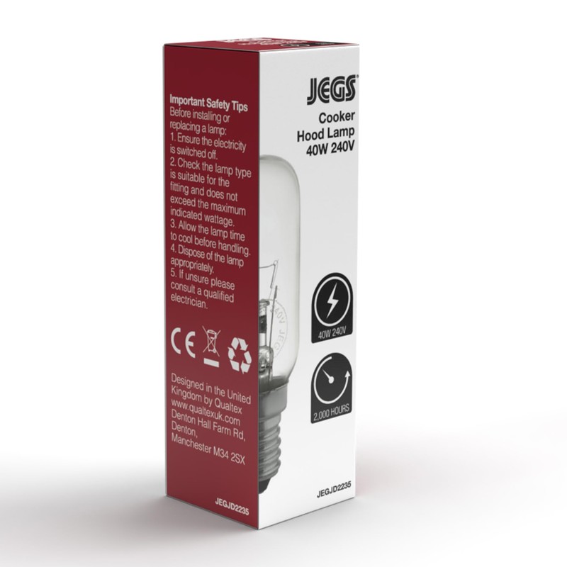Jegs Cooker Hood Lamp 40W SES E14 240V 330LM Warm