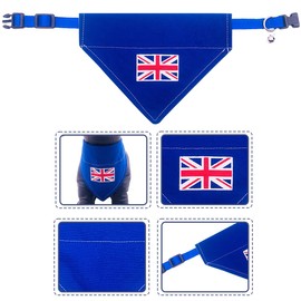 BIPY 2Pcs Union Jack Dog Bandanas UK Flag Festival Design Pet Collar Triangle Scarf Soft Canvas Bibs for Small Puppy Patriotic Dogs Cats Rabbits Pigs Neckerchief Party Custom