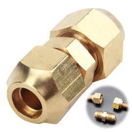 Copper Pipe Extension for Air Conditioning Air Conditioning Split Connection Nipple Set 3/8 Inch (9.53 mm) Air Conditioning Copper Pipe Extension Free Welding Intermediate Connection Head with Brass