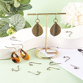 Pandahall 100pcs Antique Bronze Brass S Hook Ball-End Earwire Earring Hooks for Earring Dangle Making