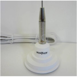 Hustler IC-100SW CB Radio Antenna Magnetic Base 41" Whip w/ Spring (White) New
