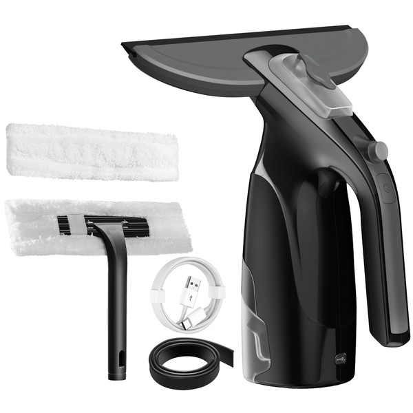 Window Vacuum Squeegee Cordless, Window Vac with Detachable Water Tank