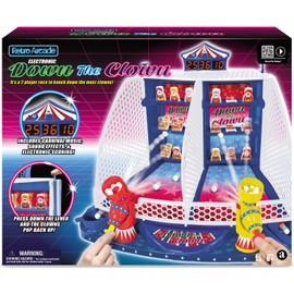Merchant Ambassador Retro Arcade Electronic: Down The Clown - Tabletop Game, Sound Effects, Electronic Scoreboard, 2 Players, Ages 6+
