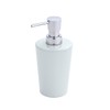WENKO Coni Soap Dispenser, Ceramic, White/Silver, 9.2 x 7.8 x