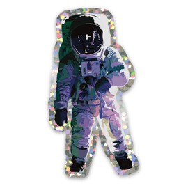Astronaut Glitter Sticker, Space Decal, Moon Landing, Astronomy Glitter, Astronaut Laptop Decor