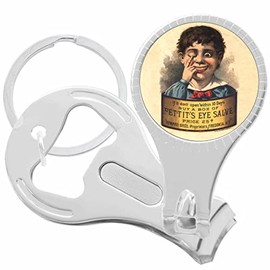 Apothecary Eye Salve Vintage Nail Clippers Plus Bottle Opener Keychain