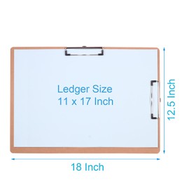 Acocony 11x17 Clipboard Double Clip Hardboard Extra Large Clipboard Low Profile Clip 11 x 17 Clipping Board MDF Materials Pack of 2