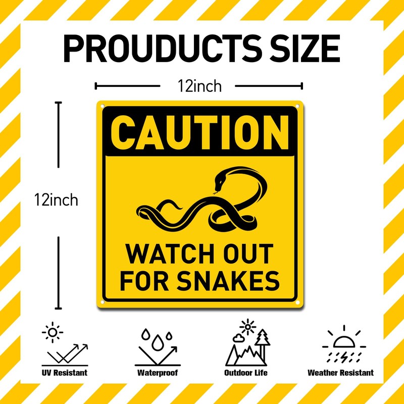 BTHUKO Safety Sign 12x12 inch, Danger Sign Watch Out for