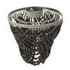 Creative Co-Op 2-Tier Draped Wood Bead Semi-Flush Mount Ceiling Light