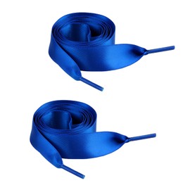 LHXVQZW Satin Ribbon Shoelaces 2 Pairs,3/4'' Wide Flat Shoe Laces for Women Girls Sneakers Shoes Boots Shoe Strings(Royal Blue,120cm/47inch)