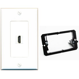 RiteAV HDMI Wall Plate White with Low Voltage Mounting Bracket