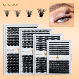 Summer Mixed Size Individual False Eyelashes Cluster, Lash Extensions Kit, Natural Curling Cluster False Eyelashes for Lashes Extensions, Cosmetic Makeup Tool, Christmas Gift - Color: Black, Specification: Mix60D+80D