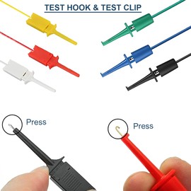 DAOKAI 12 PCS IC Test Leads 6 Colors Test Hook Clips Grava Test Probe Test Leads 20cm for Electrical Test