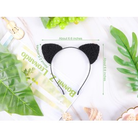 Bonnie Z. Leonardo Curly Padded Cat Ear Cat Ears Headband Black