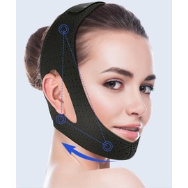 Anti Snoring Chin Strap - Light Breathable Chin Strap Snoring Solution, Comfortable Chin Portion Widen Softer, Efficient Reduce Snoring, Adjustabl Sleep Chin Strap for Men Women (Black, One size)